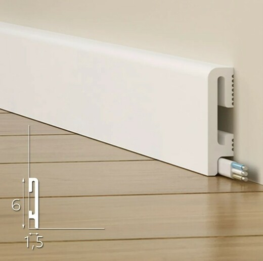 Podlahová soklová lišta DuroFit bílá MAT  ZAKULACENÁ