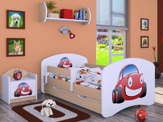 Postel se šuplíkem a stolkem