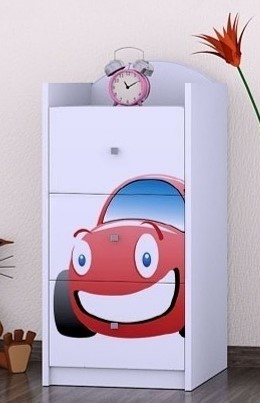 Komoda 3 šuplíky úzká Auto