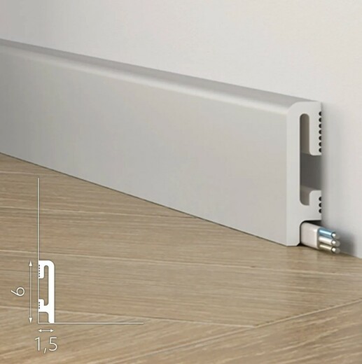 Podlahová soklová lišta DuroFit Šedá ZAKULACENÁ